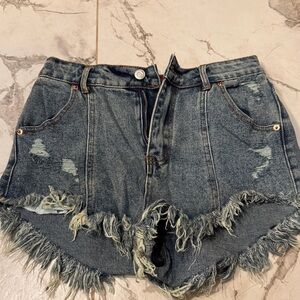 Signatures Denim Frayed Hem Women Shorts